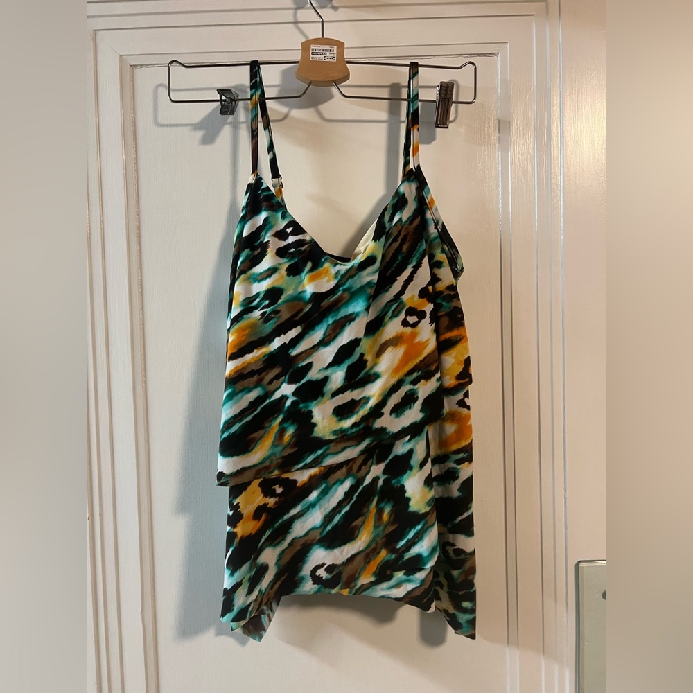 Aqua Green brand tankini tiger stripes bathing suit top